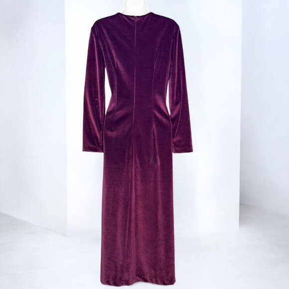 Velvet Maxi Dress Vest Set Purple Gothic Victorian Renaissance Sz 10 Vintage 70s - Picture 10 of 13